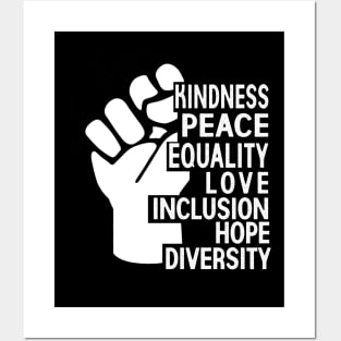 peace love inclusion equality diversity Posters and Art